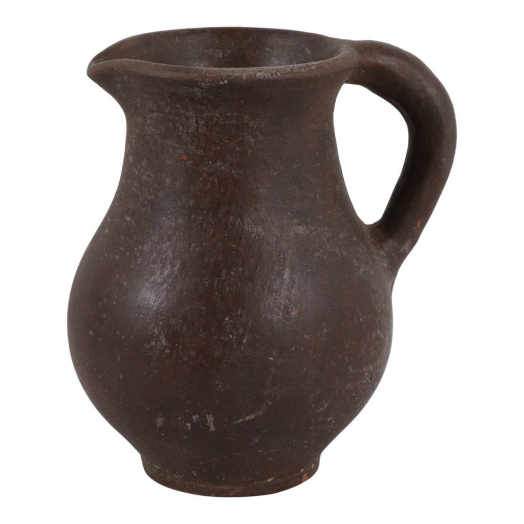 Decorative Vase - Brown Ceramic Terracotta Casual Jug, 8 in.