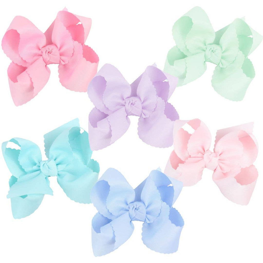 Scalloped Edge Grosgrain Hair Bow