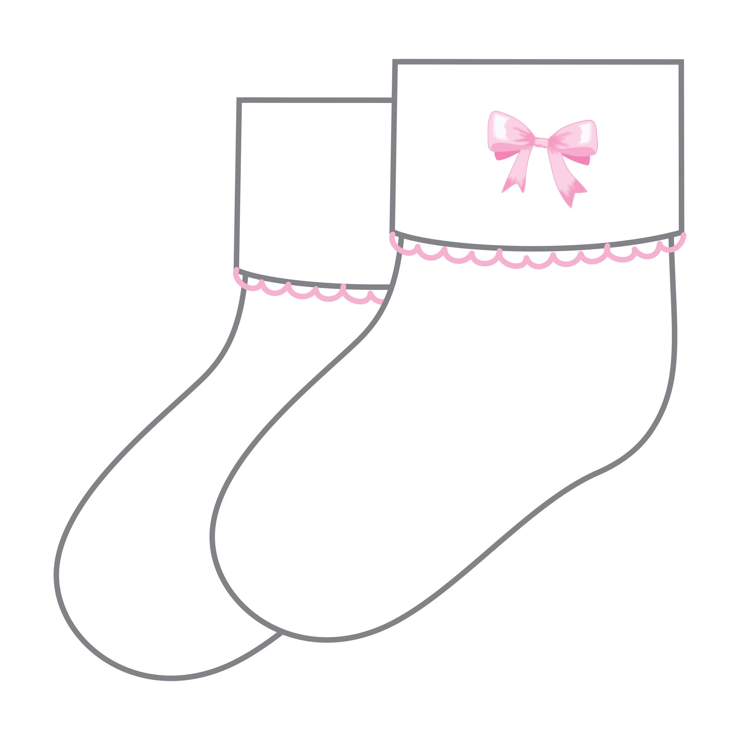 Baby Bows Pink Emb Socks