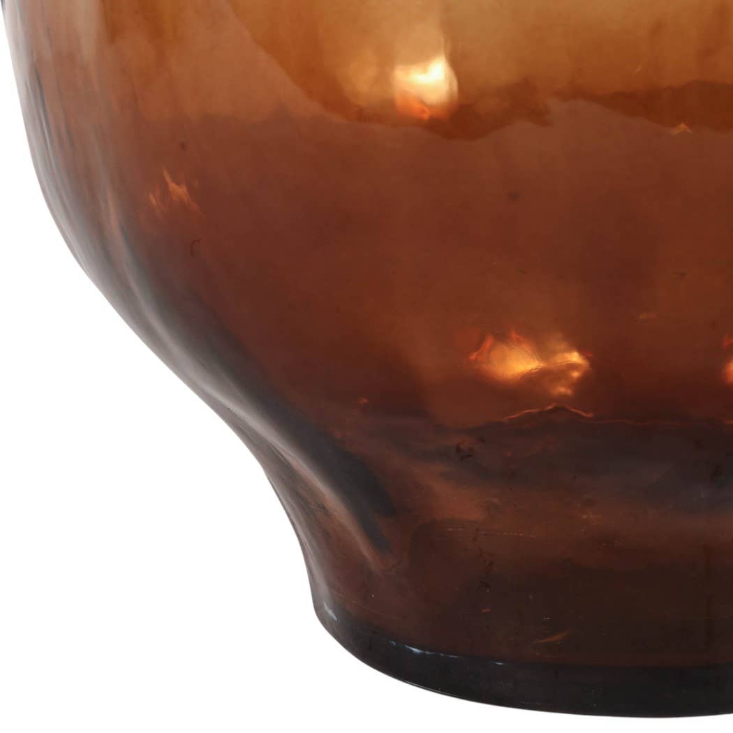 Decorative Vase - Brown Glass Round Decorative Accent, 10 in.