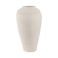 Ivory Ribbed Terracotta Floor Vase, 16 in.