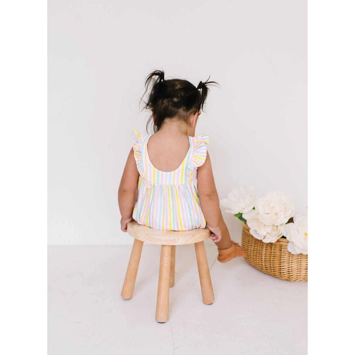 Ollie Jay Amelia Romper in Pastel Stripe