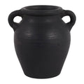 Decorative Vase - Black Terracotta Bud with Handles, 6 in.