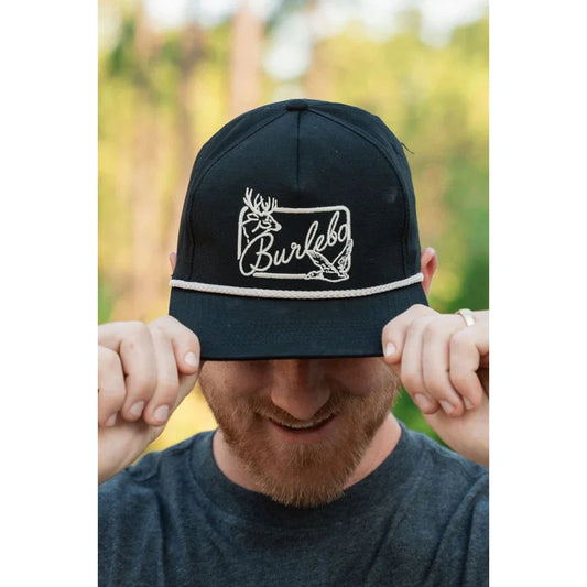 Burlebo Signature Caps, Black Coated Canvas | Patch Logo | Patch Logo