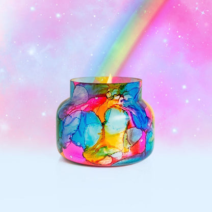 Volcano Signature Rainbow Watercolor Jar Candle, 19oz