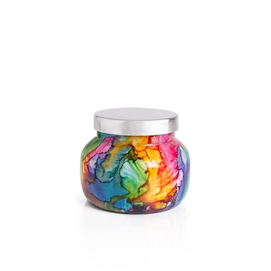 Volcano Rainbow Watercolor Petite Jar Candle, 8oz