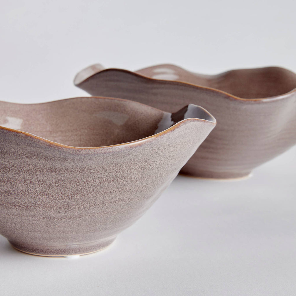 Rivo Decorative Bowls, Set of 2, Plum
