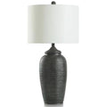 Matte Black Rippled Table Lamp