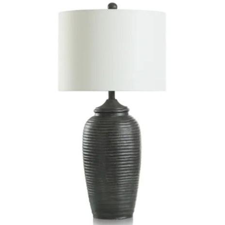 Matte Black Rippled Table Lamp