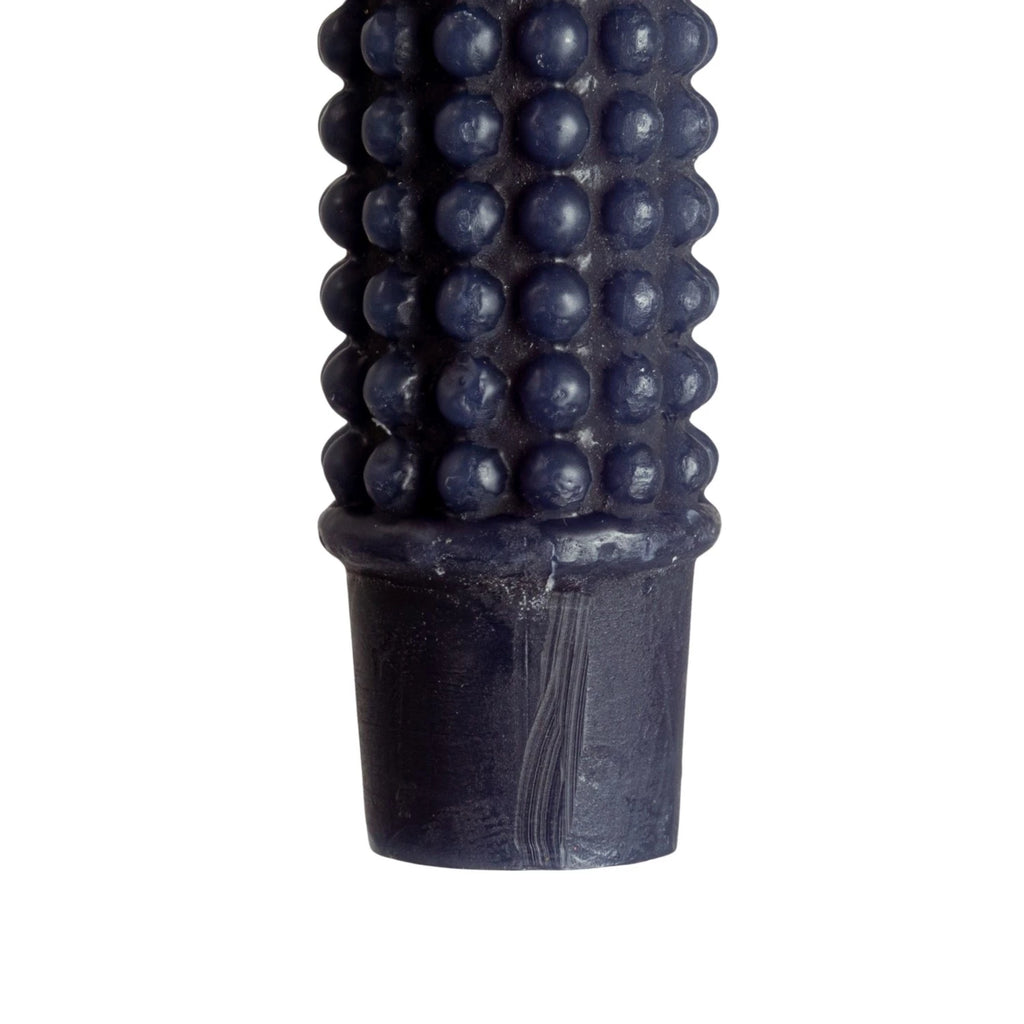 Unscented Navy Hobnail Taper Candles, Set of 2