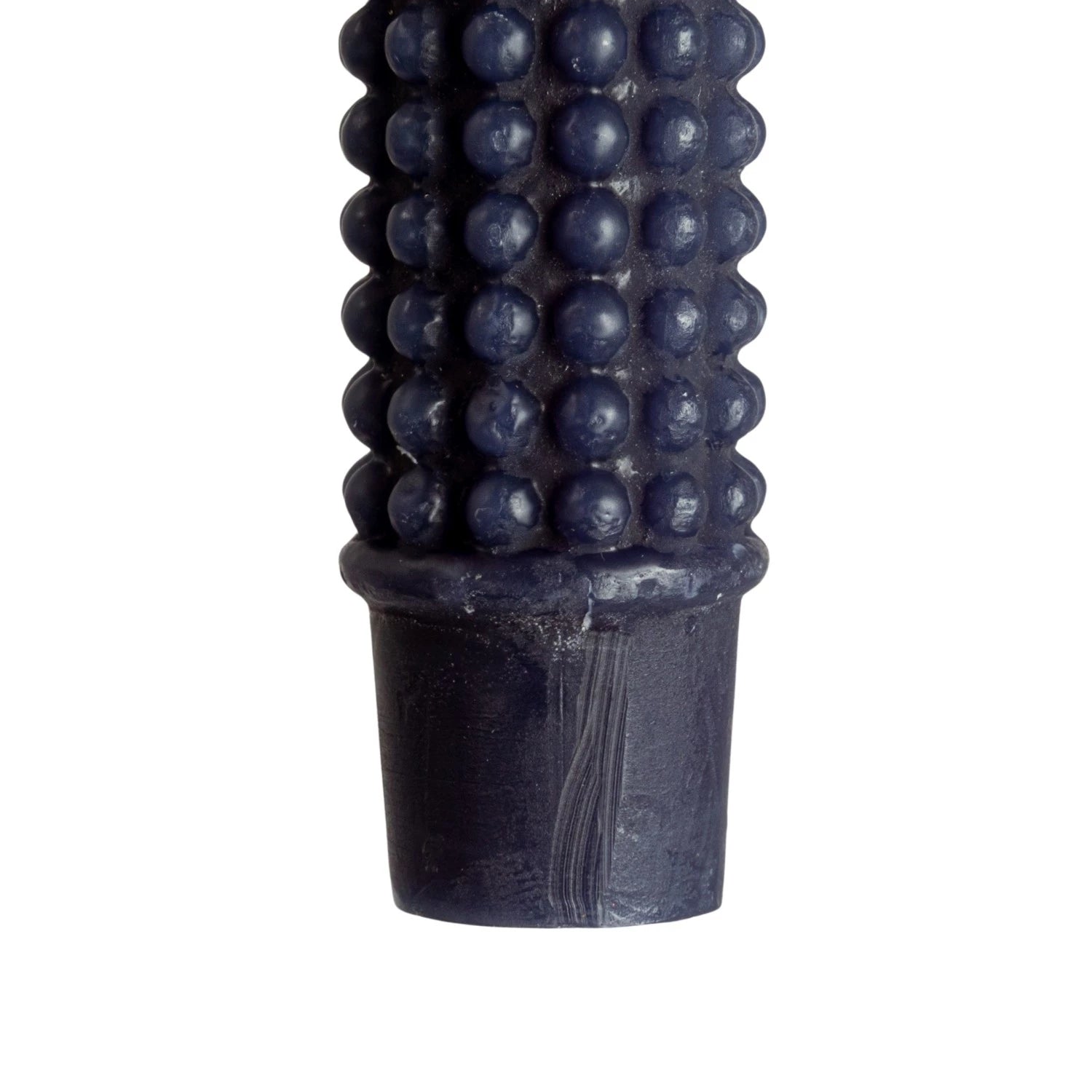Unscented Navy Hobnail Taper Candles, Set of 2
