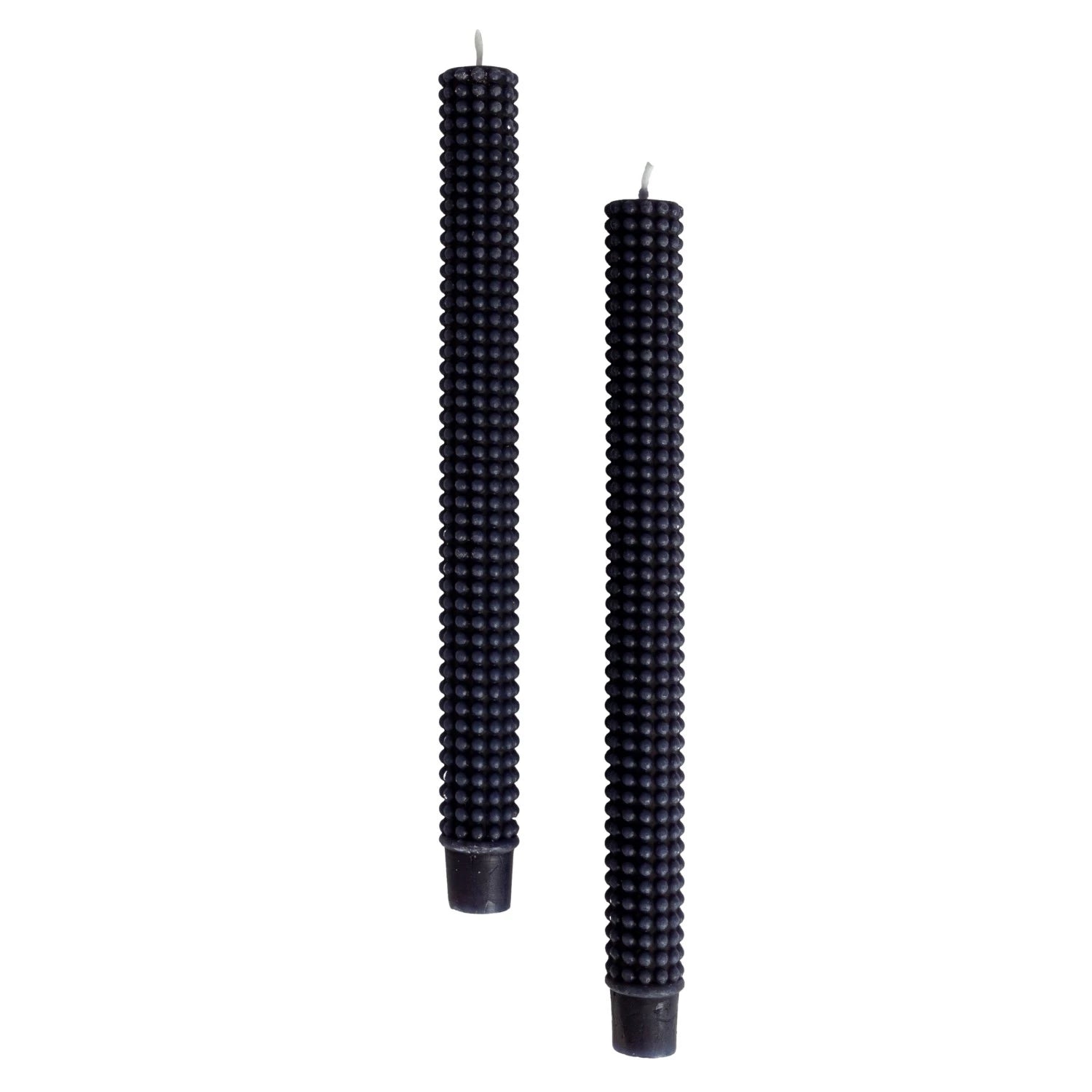 Unscented Navy Hobnail Taper Candles, Set of 2