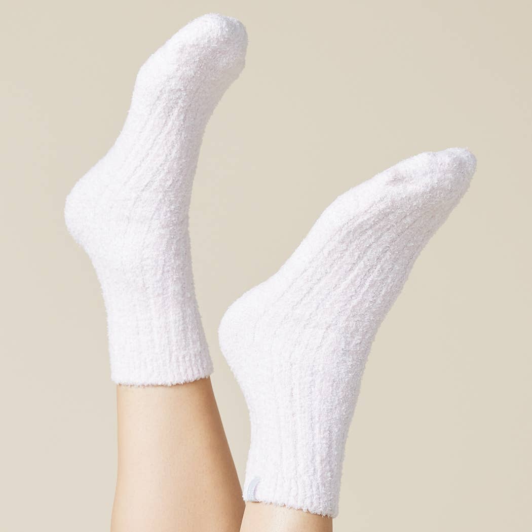 Cozy Marshmallow Crew Socks with Grippers for Women