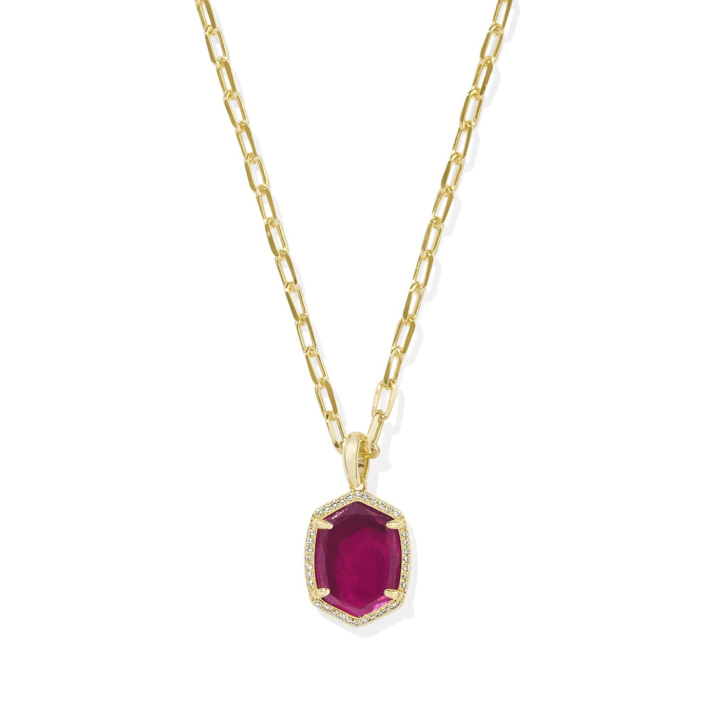 Daphne Pave Frame Short Pendant Necklace