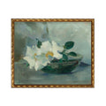 White Flowers in a Bowl Framed Print by Antique Curiosities Inc