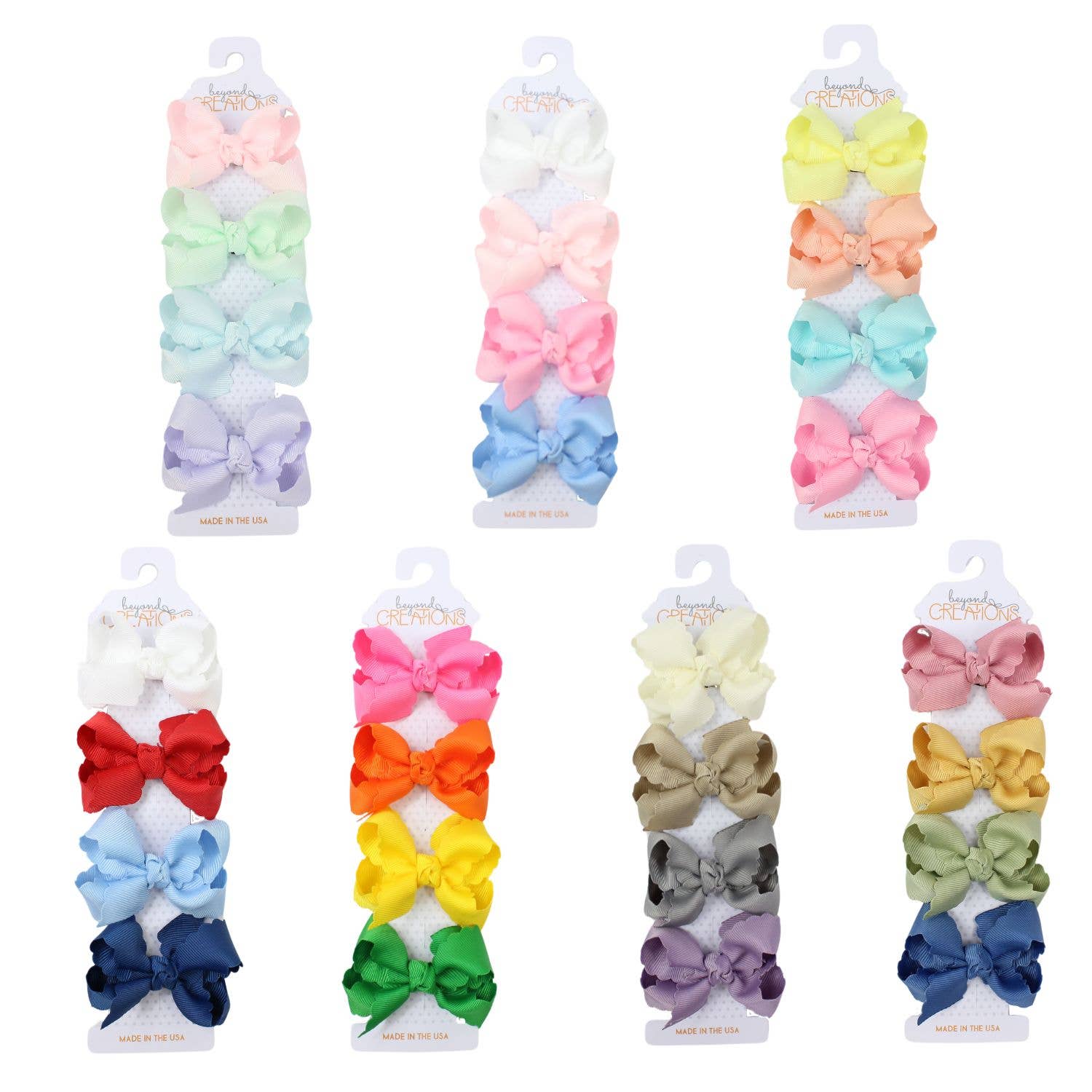 Scalloped Edge Bow, Set of 4
