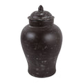 Decorative Jar - Brown Terracotta Tall with Lid, 15 in.