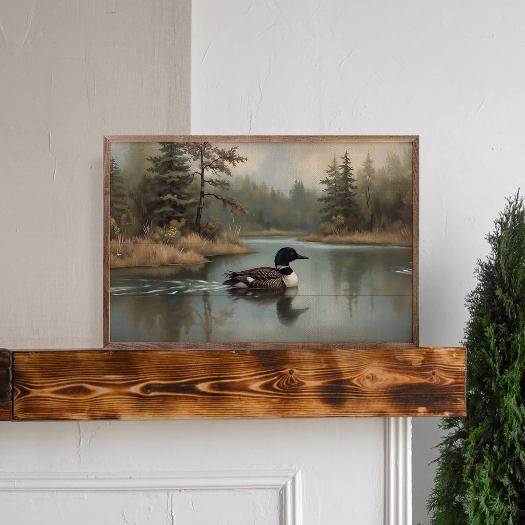 Loon In Pine Lake