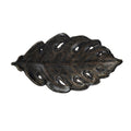 Stoneware Leaf Shaped Dish, Reactive Glaze, Brown (Each One Will Vary)