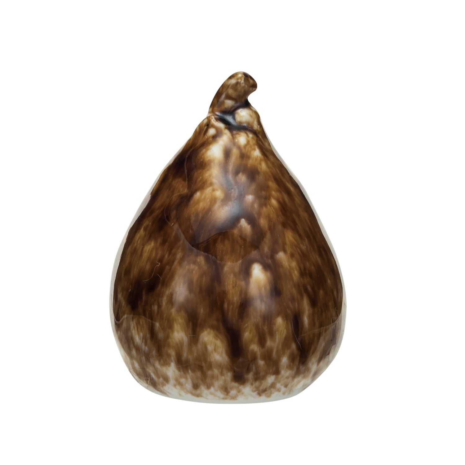 Stoneware Fig, Reactive Glaze, Brown (Each One Will Vary)