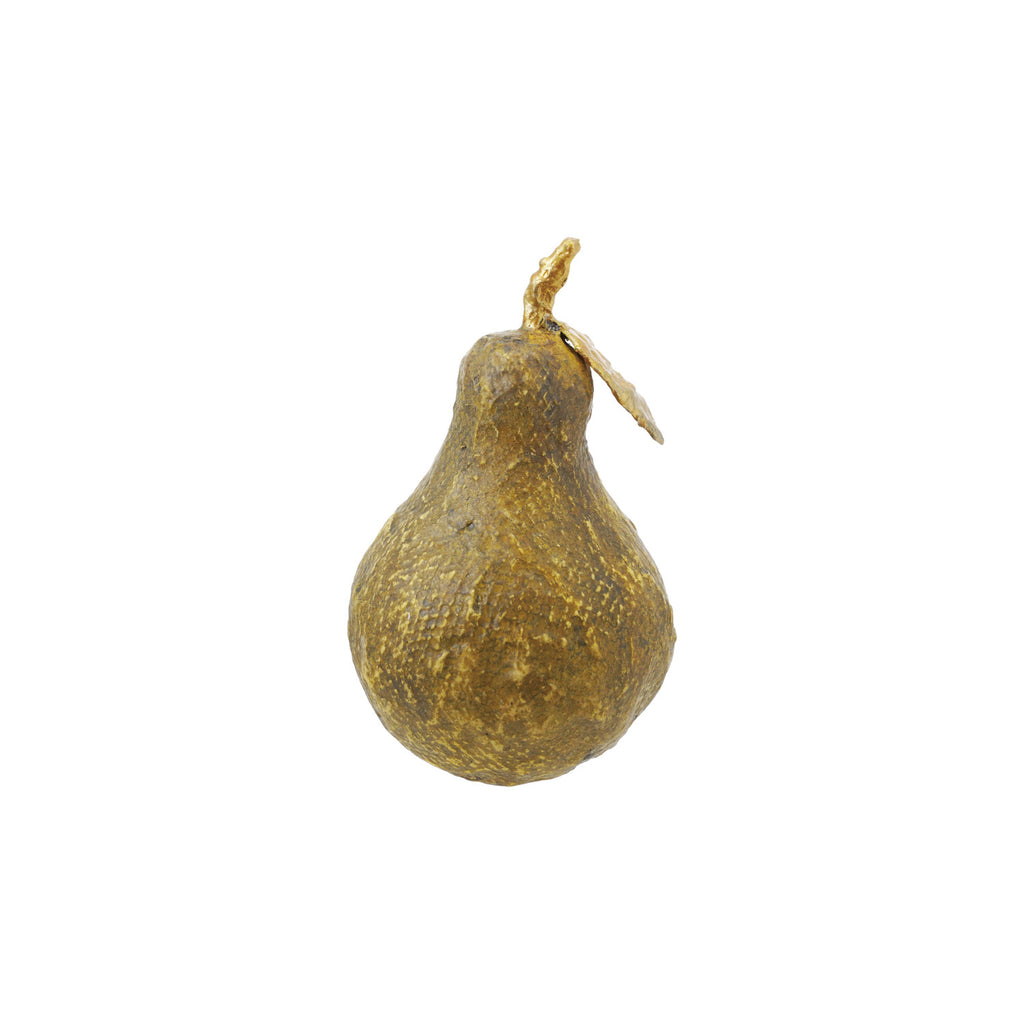 3" Round x 5-1/4"H Paper Mache & Metal Pear, Multi Color