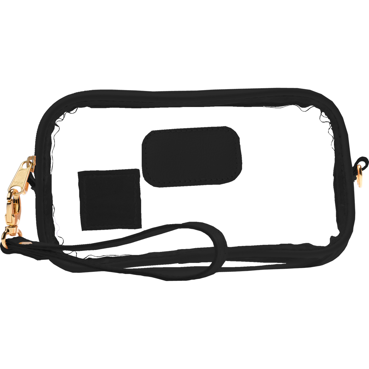 Jon Hart Design Clear Wristlet - Black Leather