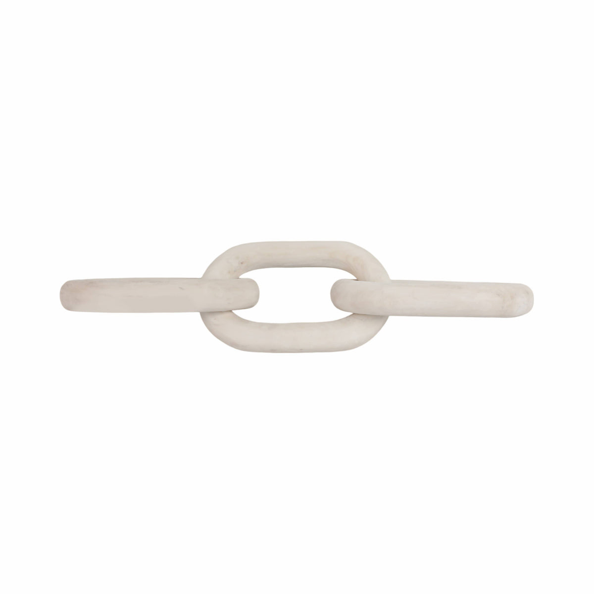Sculpture - White Wood Interlocking 3-Chain Link, 28 in.