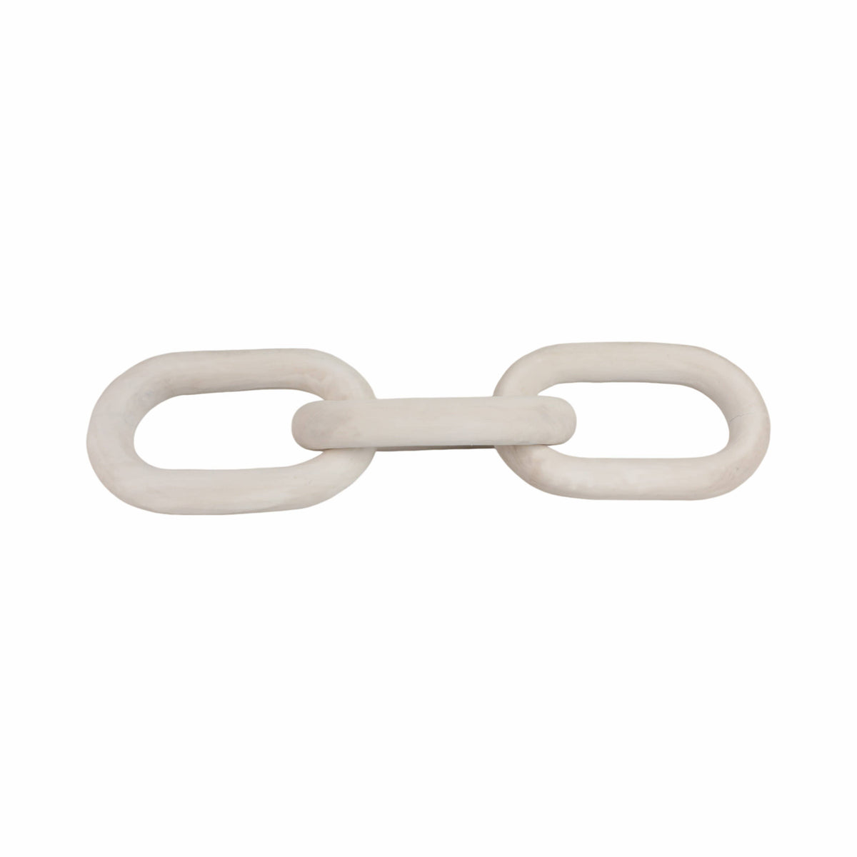 Sculpture - White Wood Interlocking 3-Chain Link, 28 in.