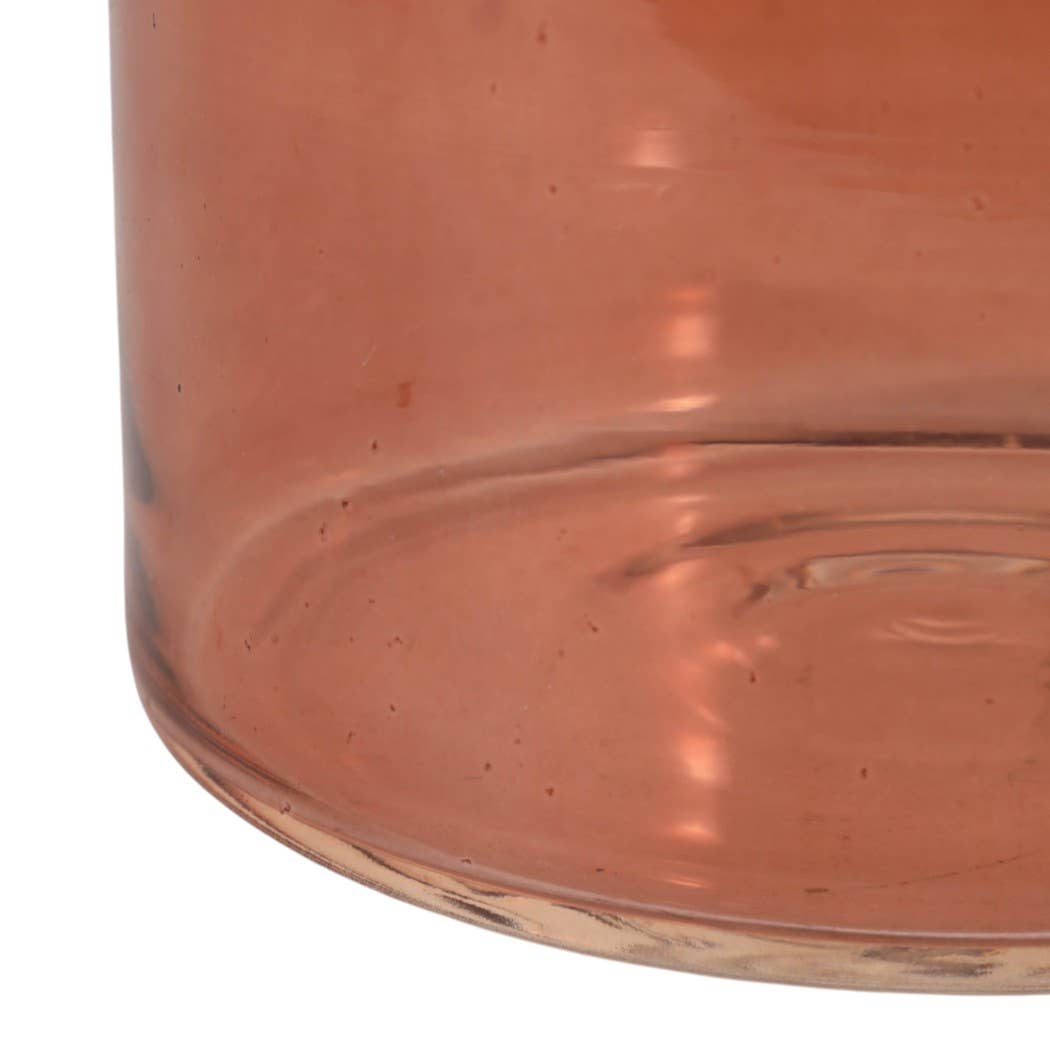 Decorative Vase - Brown Glass Long Neck Sculptural, 16 in.