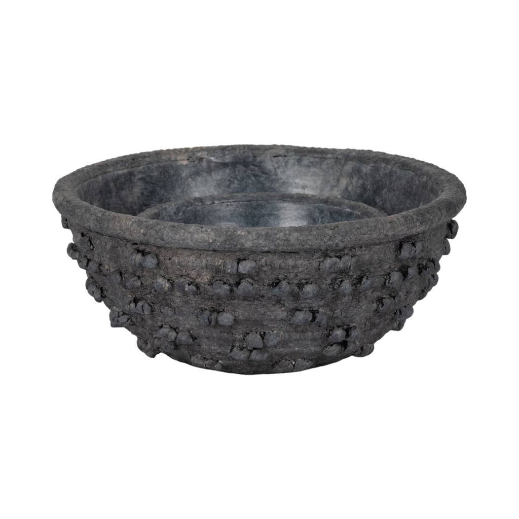 Black Terracotta Knobby Knot Bowls, 2 sizes