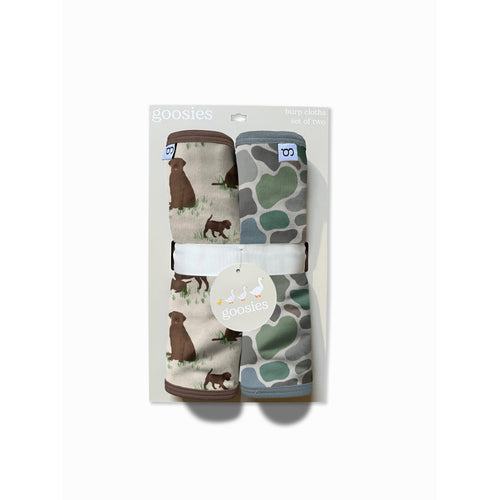 Goosies Burp Cloth Set, Chocolate Labs