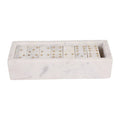 White and Gold Marble Rectangular Dominoes, 10 in.
