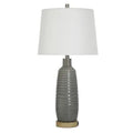 Gray Washed Ceramic USB Table Lamp