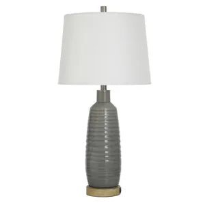 Gray Washed Ceramic USB Table Lamp