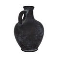 Black 12 in. Abstract Weathered Terracotta Jug with Handle