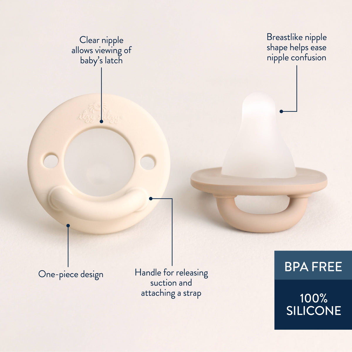 Latch & Soothe Breastlike Pacifier - Taupe