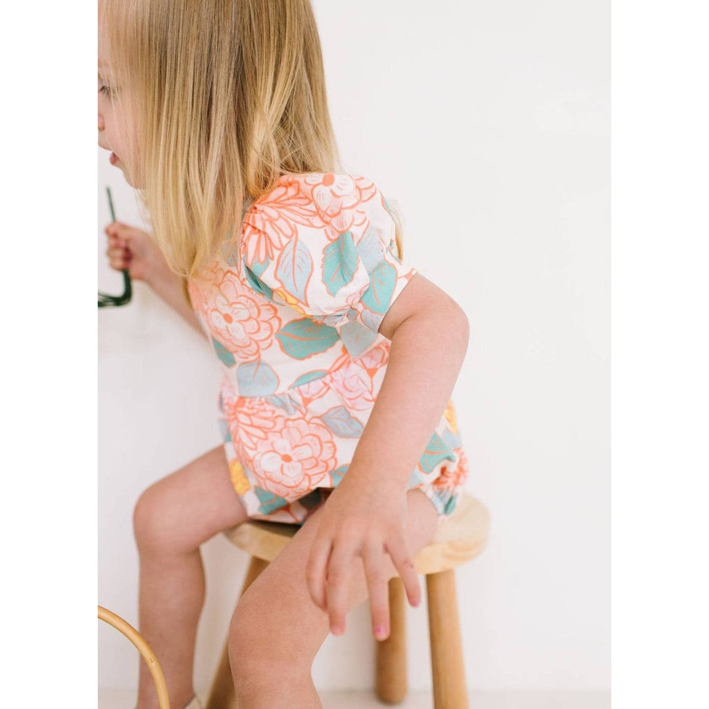 Ollie Jay Puff Baby Romper in Soft Floral