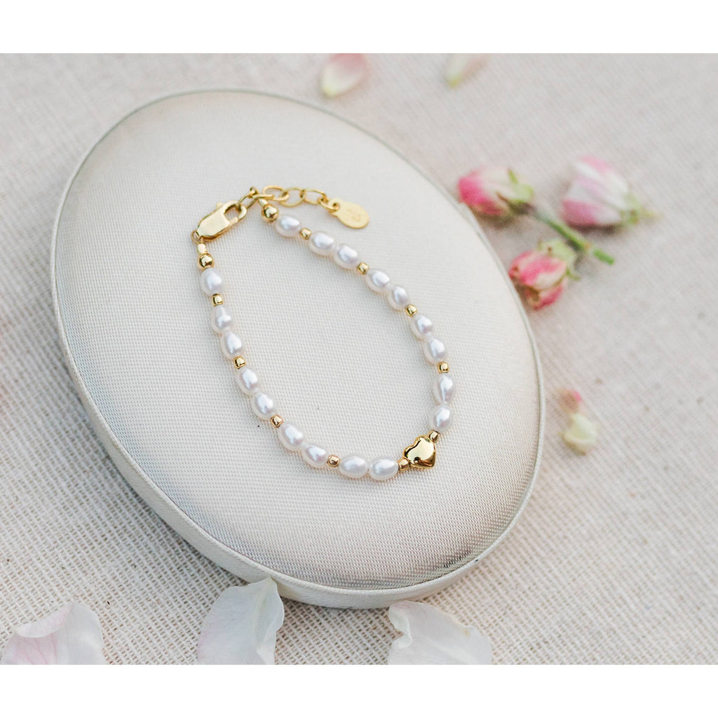 Cherished Moments Willow, Girls 14K Gold-Plated Pearl Baby & Children's Bracelet