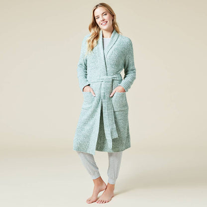 Soft and Plush 38" Marshmallow Rib Women's Wrap Robe