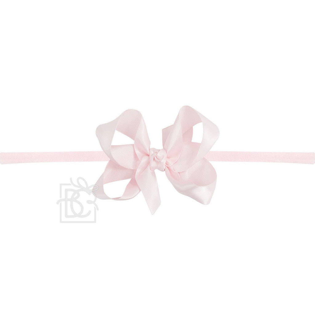 Thin Nylon Headband with Satin Hair Bow