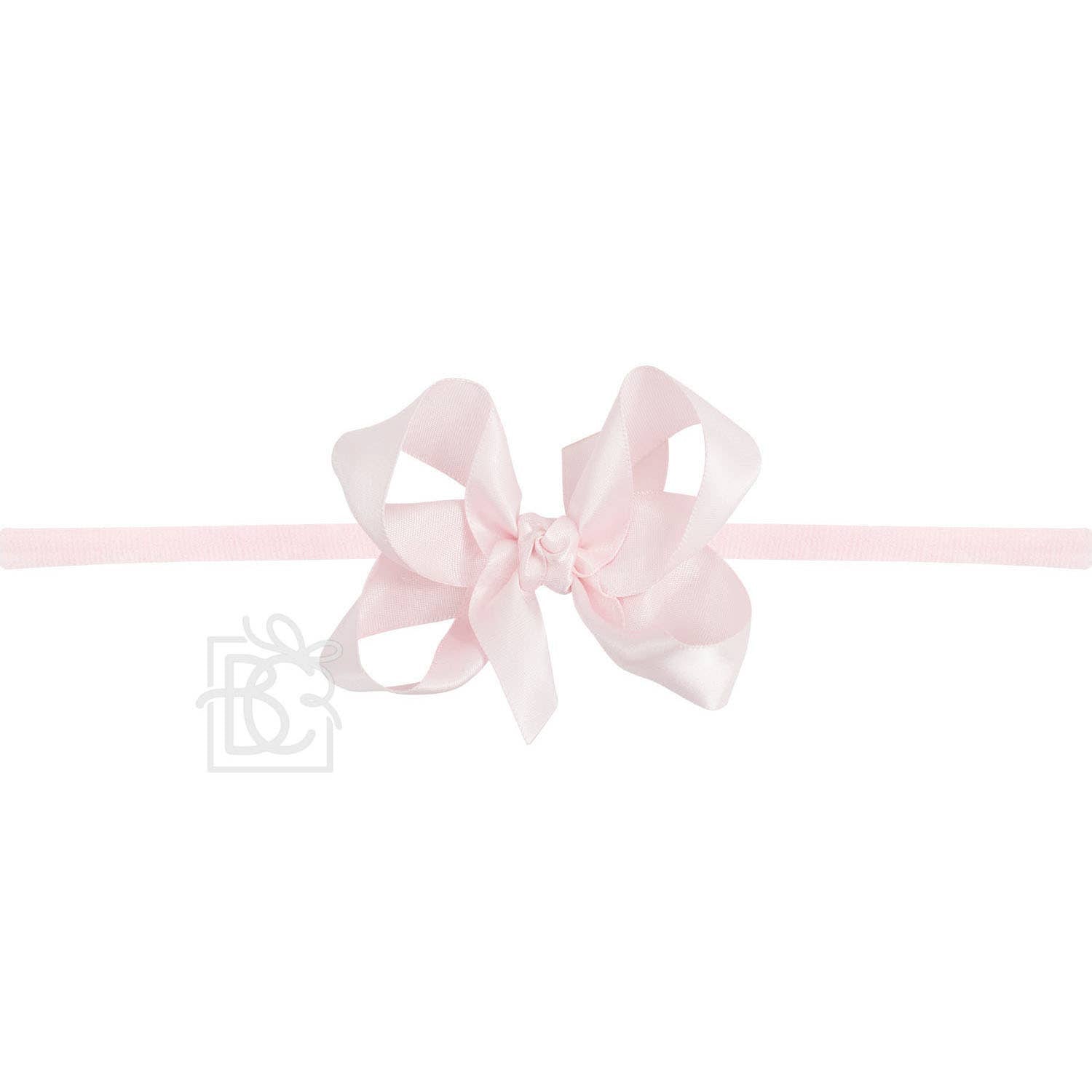 Thin Nylon Headband with Satin Hair Bow