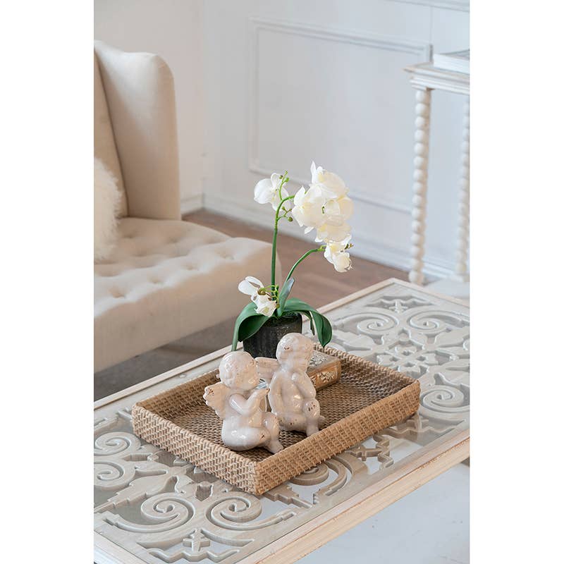 Rustic Woven Cement Tray
