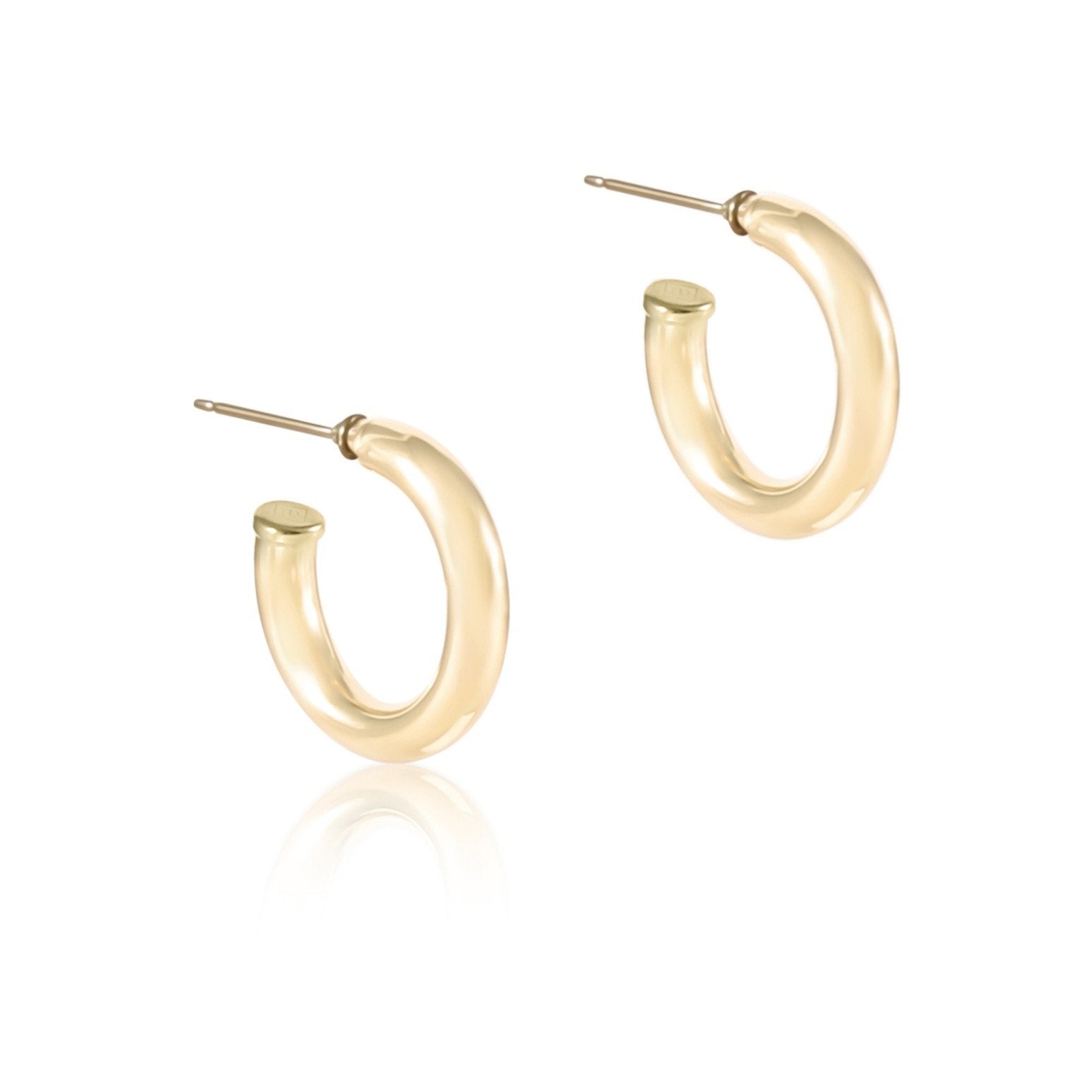 enewton round gold 1" post hoop, 4mm, smooth