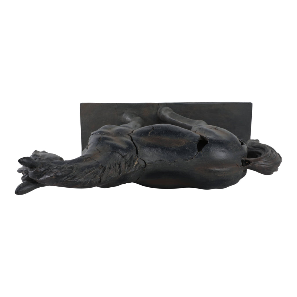 Sculpture - Brown Resin Cracked Horse On Stand, 16 in.