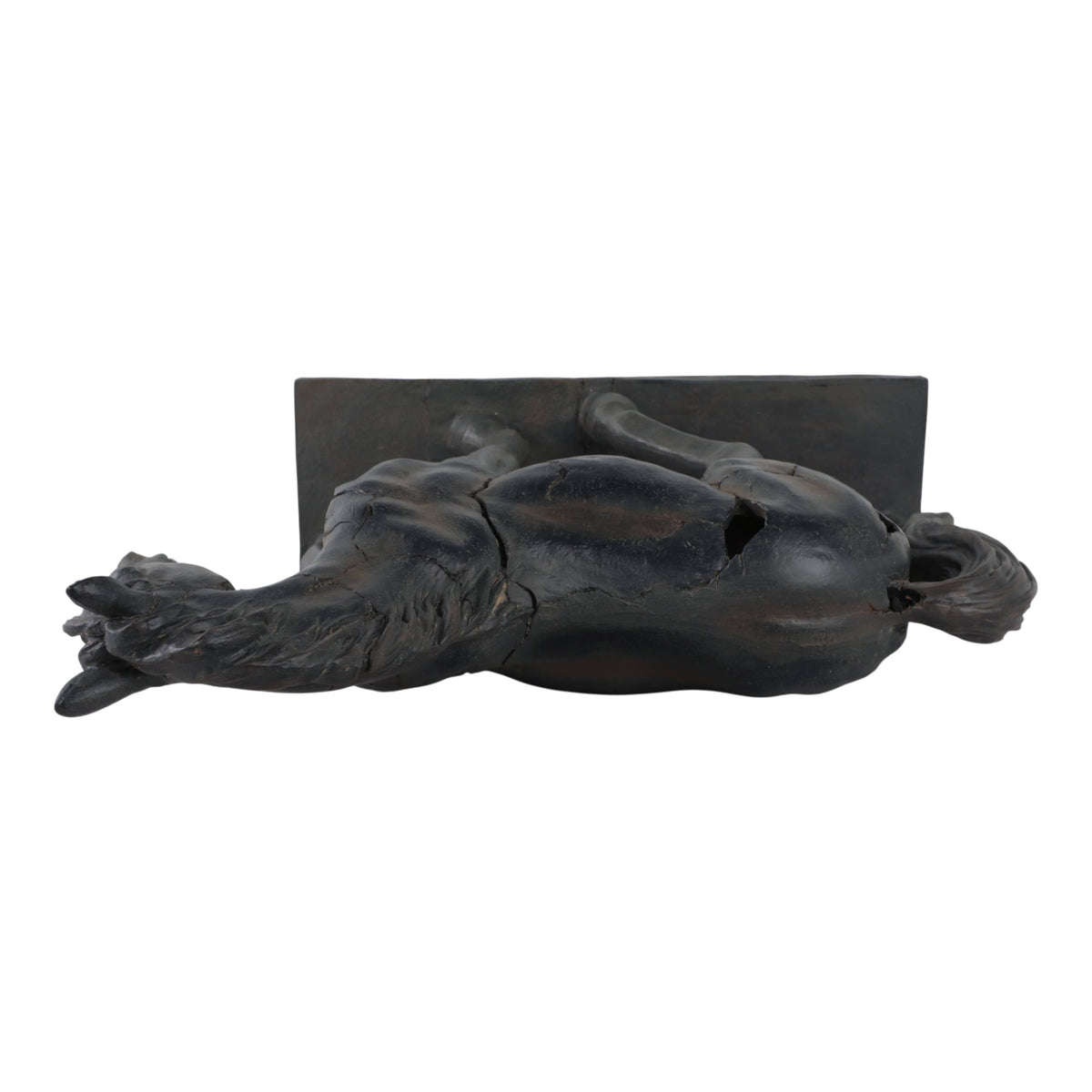 Sculpture - Brown Resin Cracked Horse On Stand, 16 in.