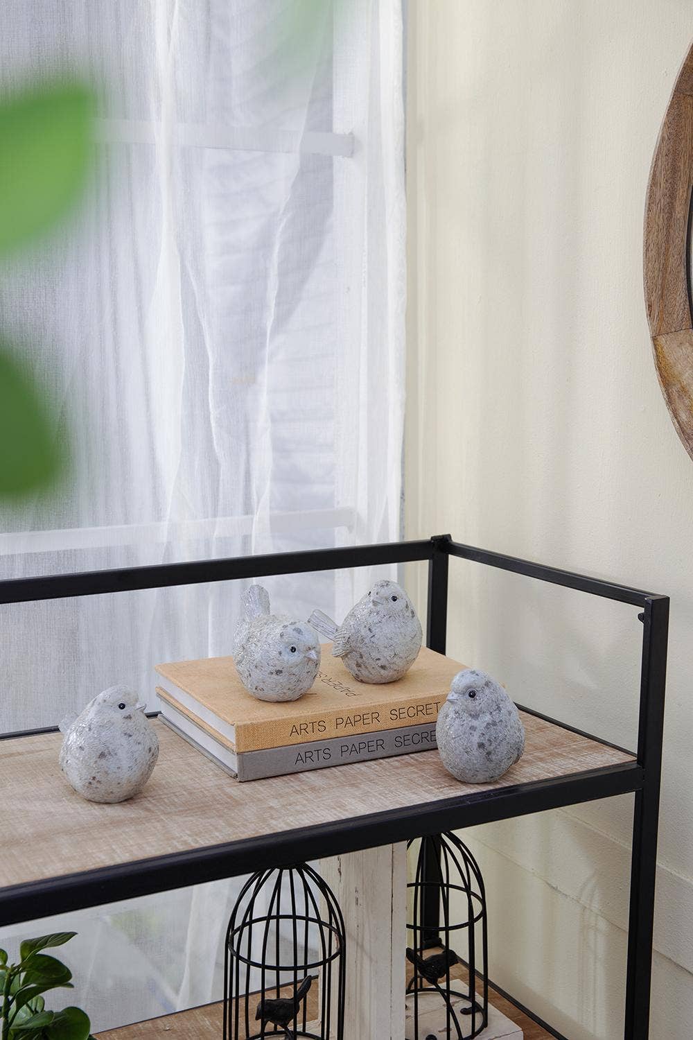 Resin Sparkly Snow Bird, Set of 4