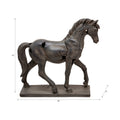 Sculpture - Brown Resin Cracked Horse On Stand, 16 in.