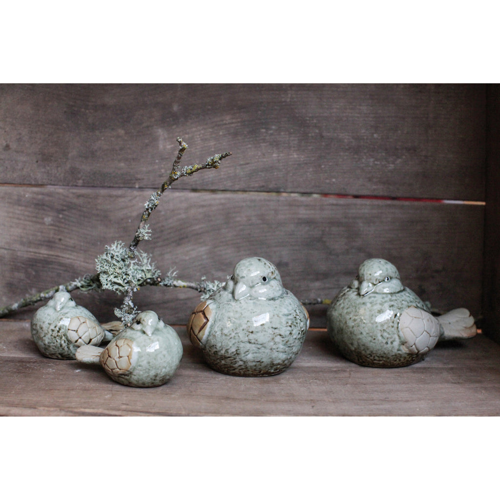 Aqua Glazed Stoneware Bird – 4 Styles