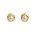 Signature Midi Studs - Gold - Pearl