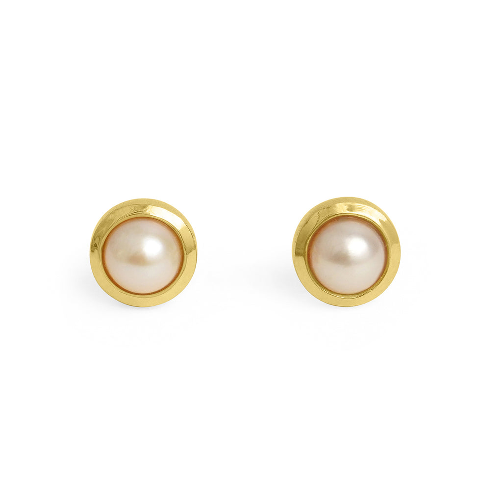 Signature Small Studs - Gold - Pearl